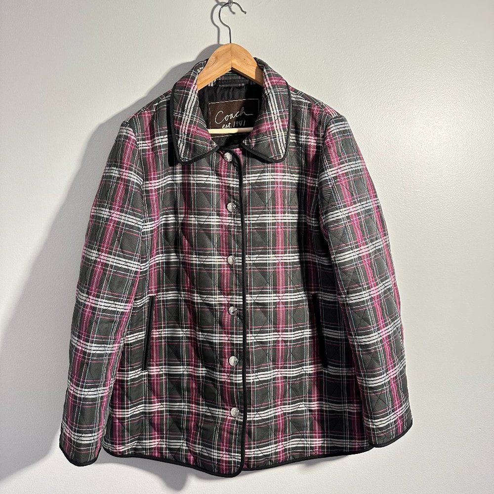 Coach 1941 Women’s Black Plaid Quilted Jacket